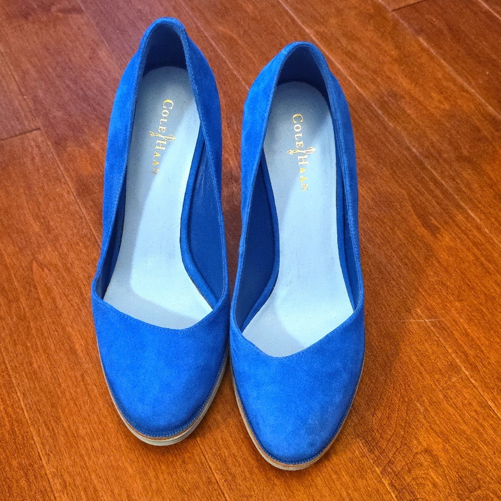 Cole Haan Lunargrand Blue Suede Pumps US 5.5